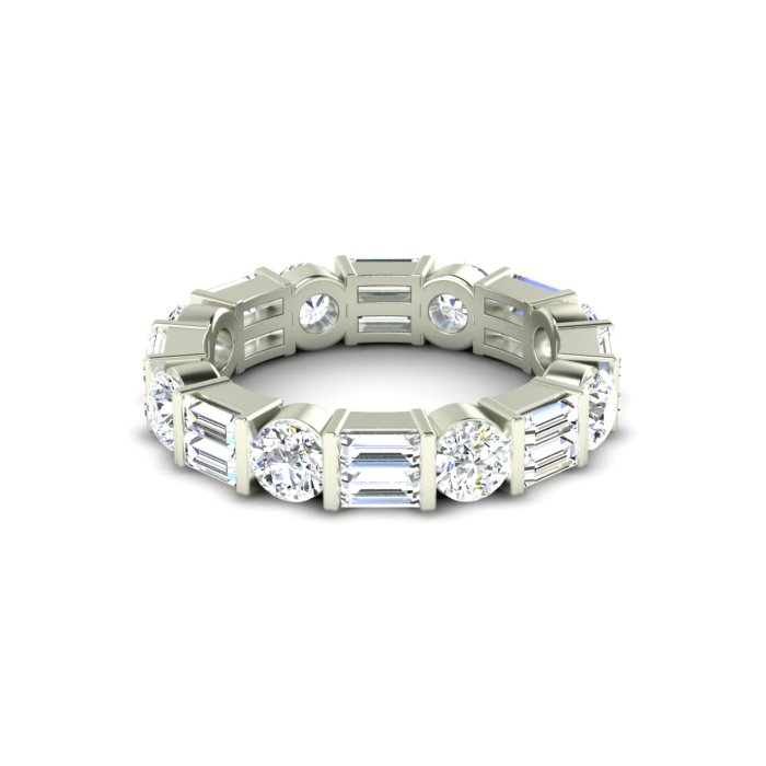 14K WHITE GOLD BAR SET ETERNITY BAND